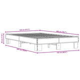 Bettgestell ohne Matratze Räuchereiche 120x200 cm