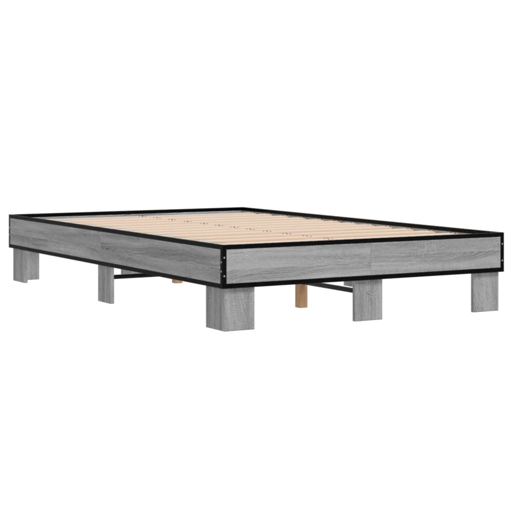 Bed frame without mattress sonoma gray 120x200 cm