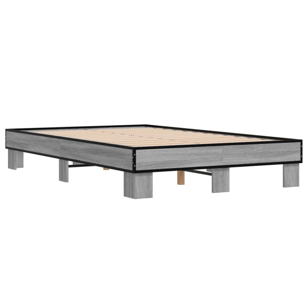 Bed frame without mattress sonoma gray 120x200 cm