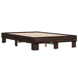 Bed frame without mattress brown oak 120x200 cm