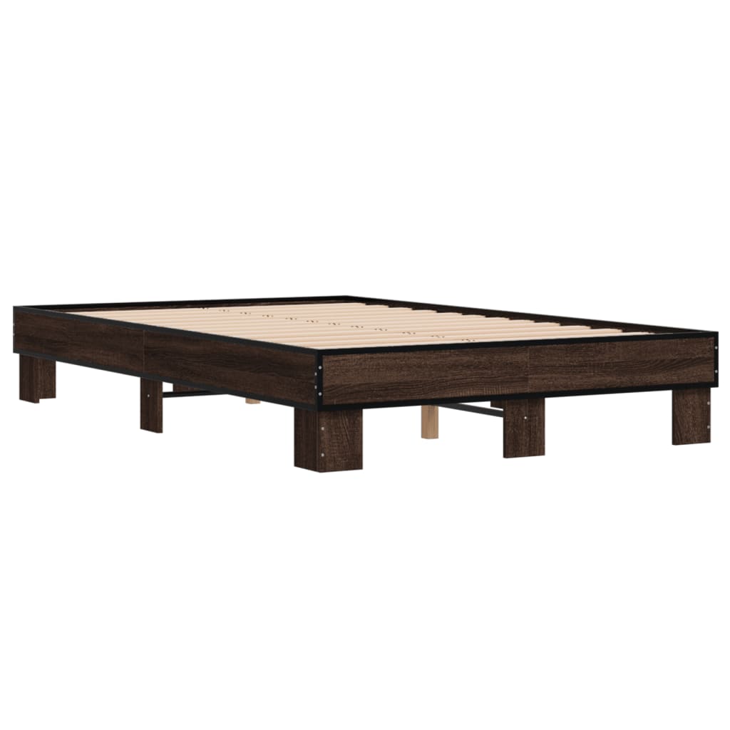 Cadre de lit sans matelas chêne marron 120x200 cm