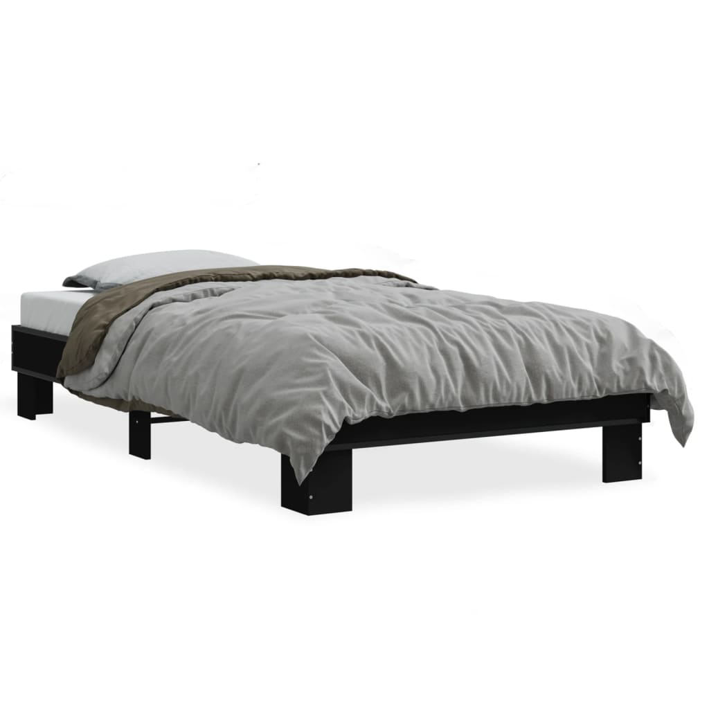 Bed frame without mattress black 100x200 cm