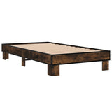 Bed frame without mattress smoked oak 100x200 cm