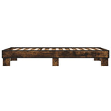 Bed frame without mattress smoked oak 100x200 cm