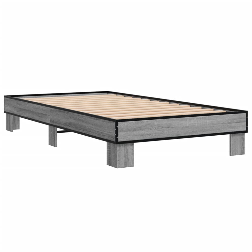 Bed frame without mattress sonoma gray 100x200 cm