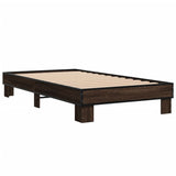 Bed frame without mattress brown oak 100x200 cm