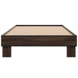 Bed frame without mattress brown oak 100x200 cm