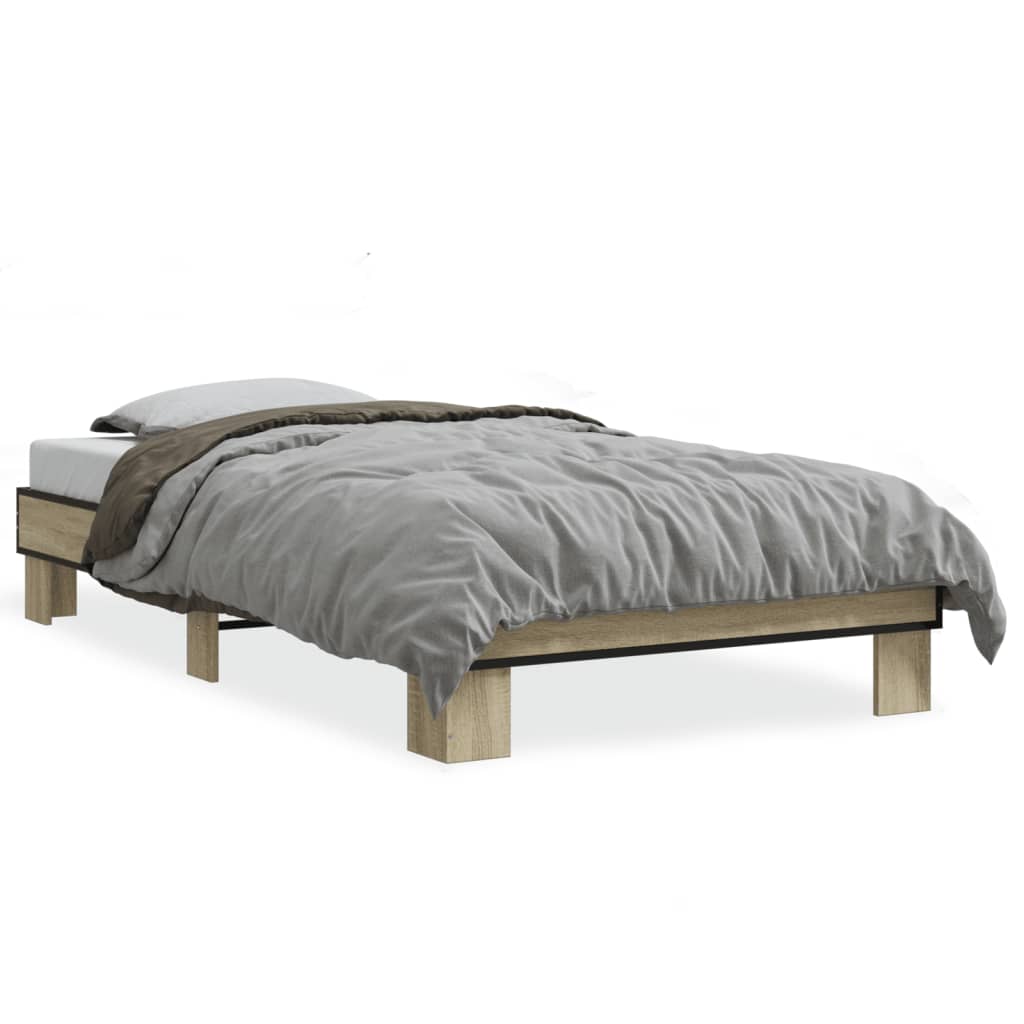 Bed frame without mattress sonoma oak 75x190 cm