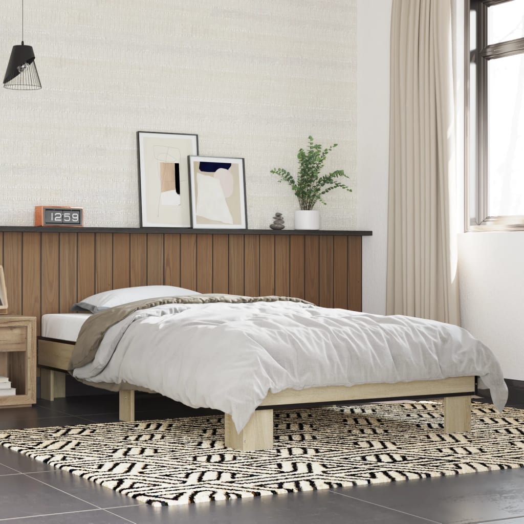 Bed frame without mattress sonoma oak 75x190 cm