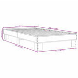 Cadre de lit sans matelas sonoma gris 75x190 cm