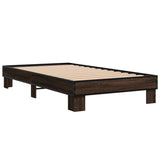 Bed frame without mattress brown oak 75x190 cm