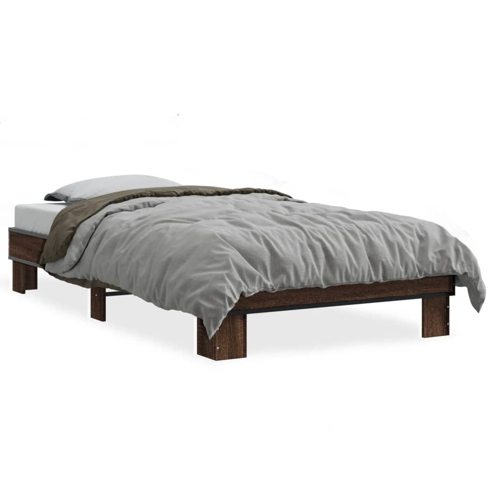 Cadre de lit sans matelas chêne marron 90x190 cm