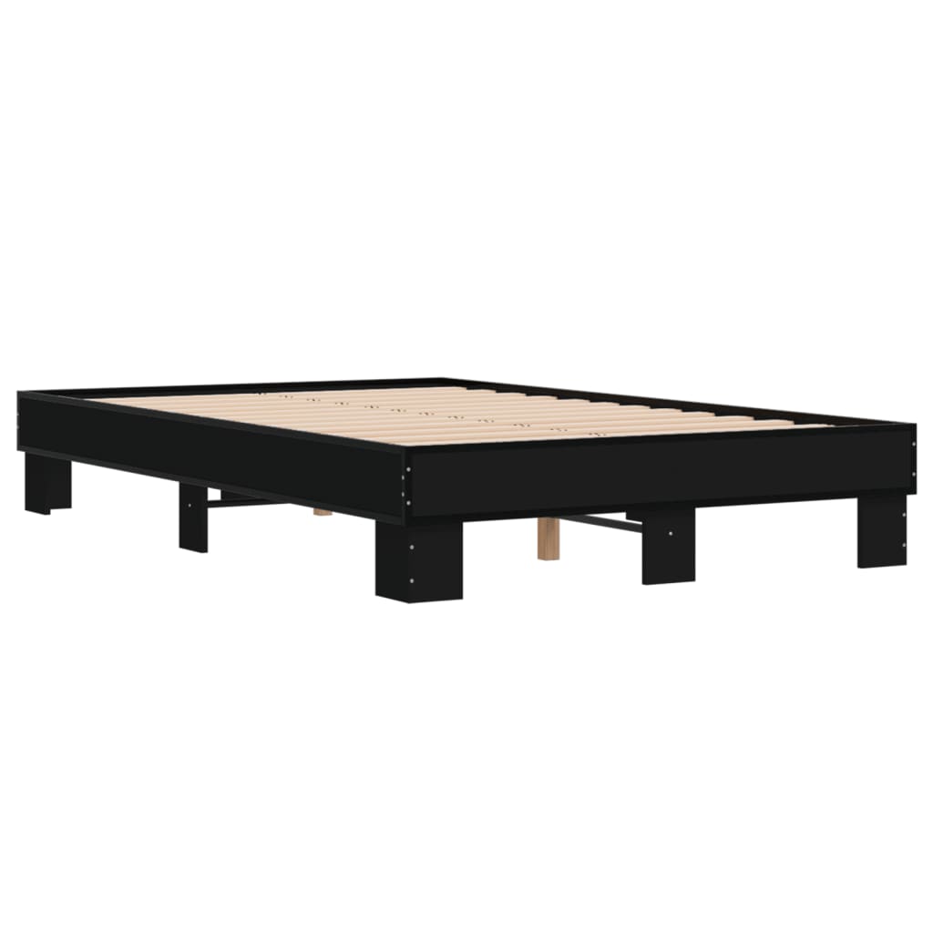 Cadre de lit sans matelas noir 120x190 cm