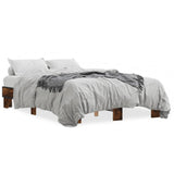 Bed frame without mattress smoked oak 120x190 cm