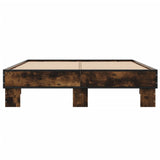 Bed frame without mattress smoked oak 120x190 cm