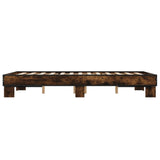 Bed frame without mattress smoked oak 120x190 cm