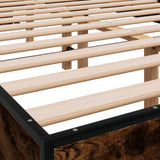 Bed frame without mattress smoked oak 120x190 cm