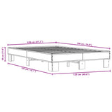 Bed frame without mattress smoked oak 120x190 cm