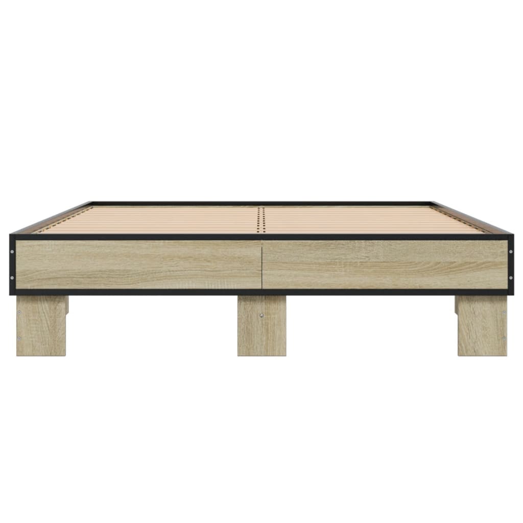 Bed frame without mattress sonoma oak 135x190 cm