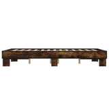 Bed frame without mattress brown oak 135x190 cm