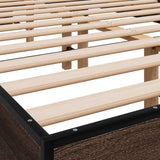 Bed frame without mattress brown oak 135x190 cm