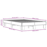 Bettgestell ohne Matratze, braune Eiche, 135 x 190 cm