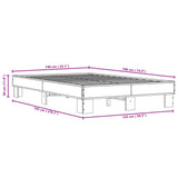 Bed frame without mattress smoked oak 140x190 cm