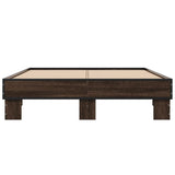 Bed frame without mattress brown oak 140x190 cm