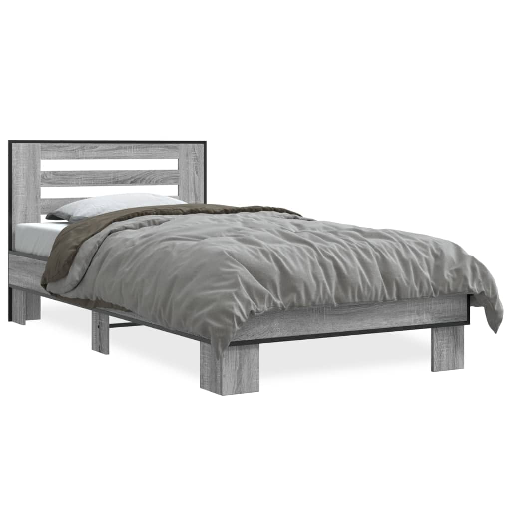 Cadre de lit sans matelas sonoma gris 90x190 cm