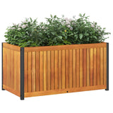 Jardinière 85x45x44 cm bois massif d'acacia et acier