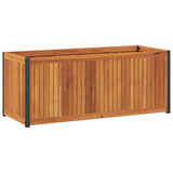 Jardinière 110x45x44 cm bois massif d'acacia et acier