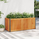 Jardinière 110x45x44 cm bois massif d'acacia et acier