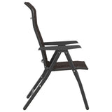 Chaises pliables de jardin lot de 8 café noir résine tressée