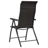 Chaises pliables de jardin lot de 8 café noir résine tressée