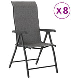 Chaises pliables de jardin lot de 8 gris résine tressée