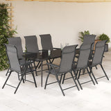 Chaises pliables de jardin lot de 8 gris résine tressée