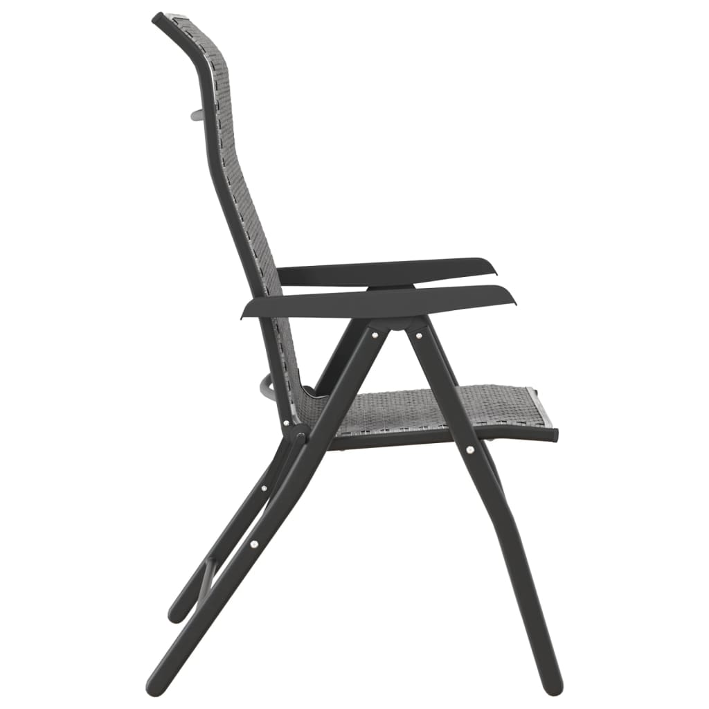 Chaises pliables de jardin lot de 8 gris résine tressée