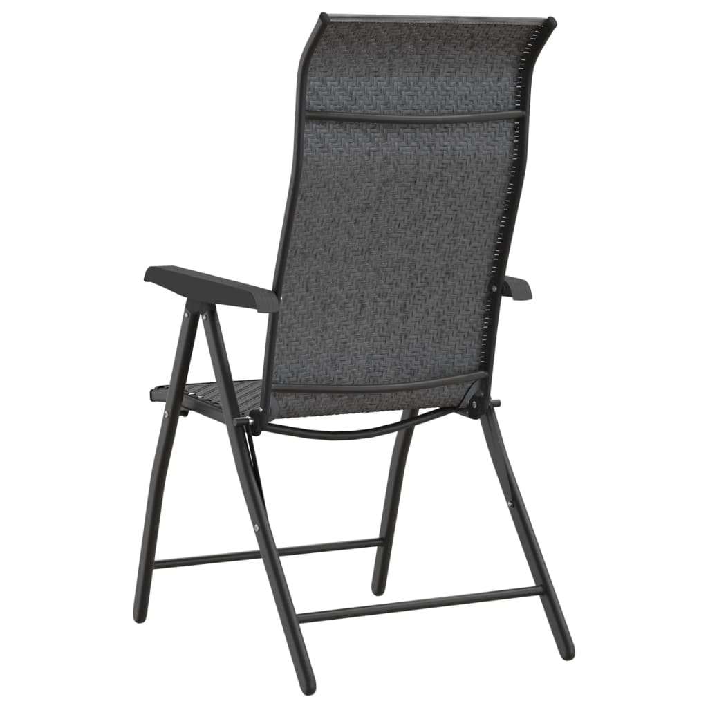 Chaises pliables de jardin lot de 8 gris résine tressée