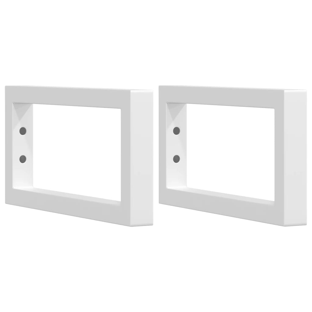 Supports d'étagères pour lavabo 2 pcs blanc rectangulaire acier