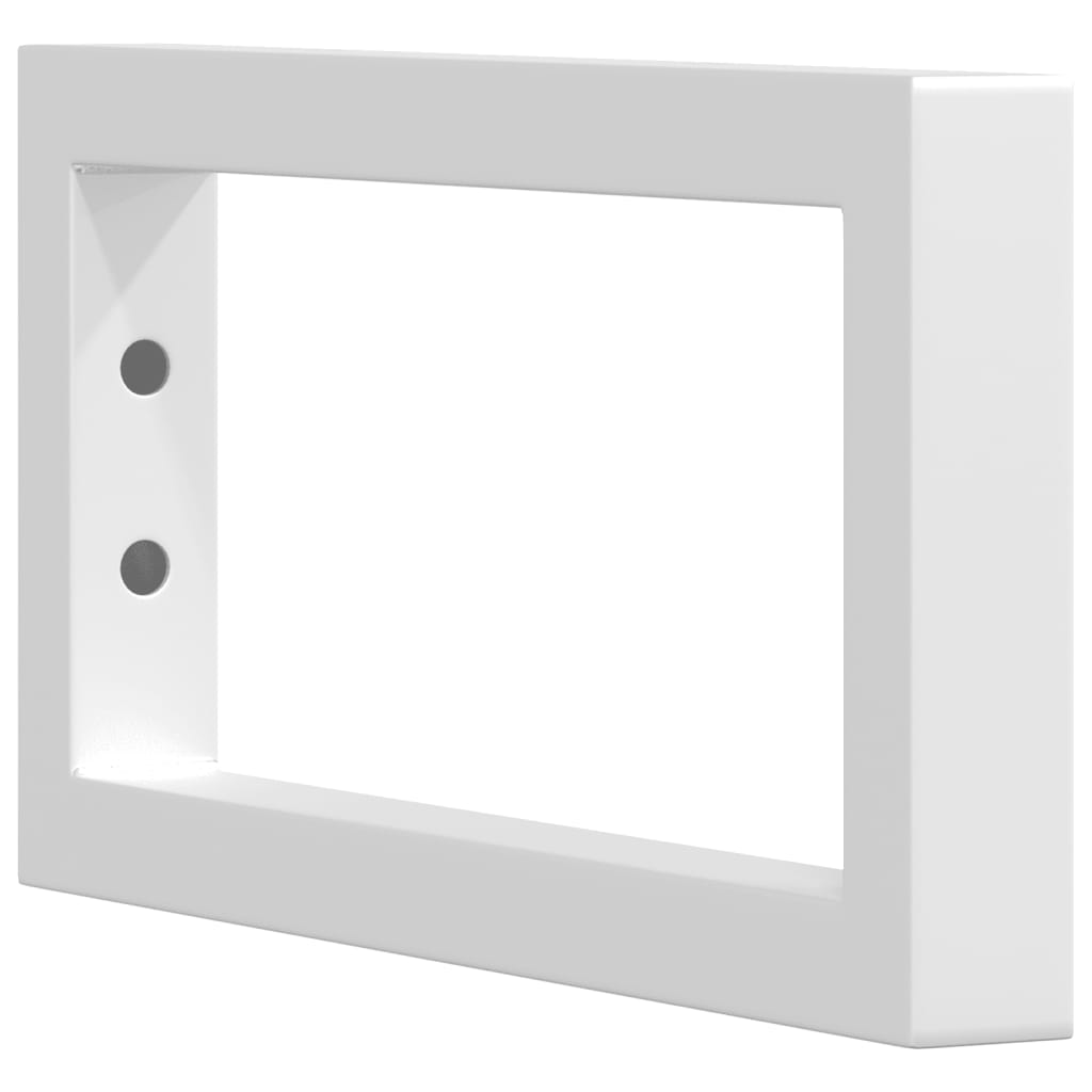 Supports d'étagères pour lavabo 2 pcs blanc rectangulaire acier