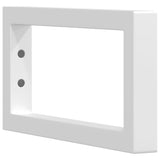 Supports d'étagères pour lavabo 2 pcs blanc rectangulaire acier