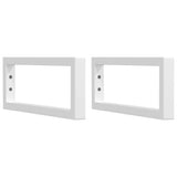 Supports d'étagères pour lavabo 2 pcs blanc rectangulaire acier