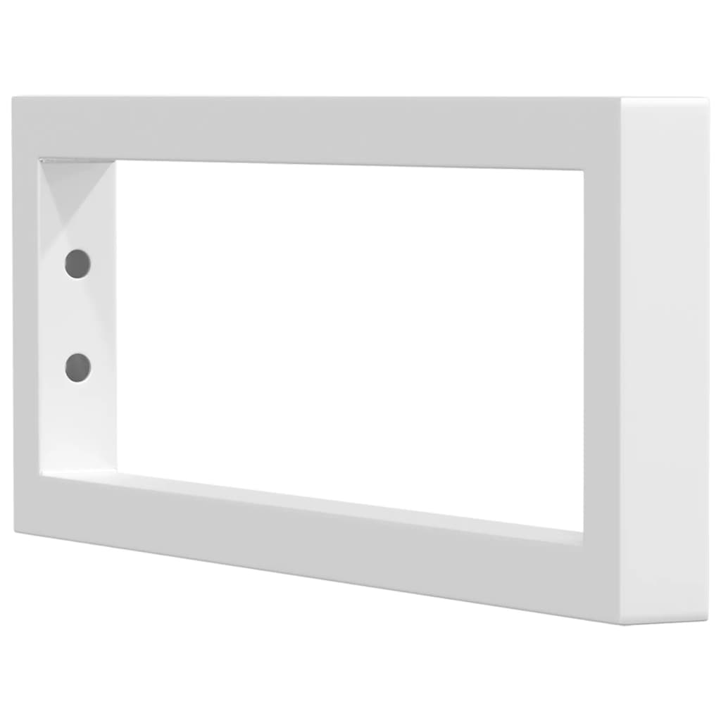 Supports d'étagères pour lavabo 2 pcs blanc rectangulaire acier