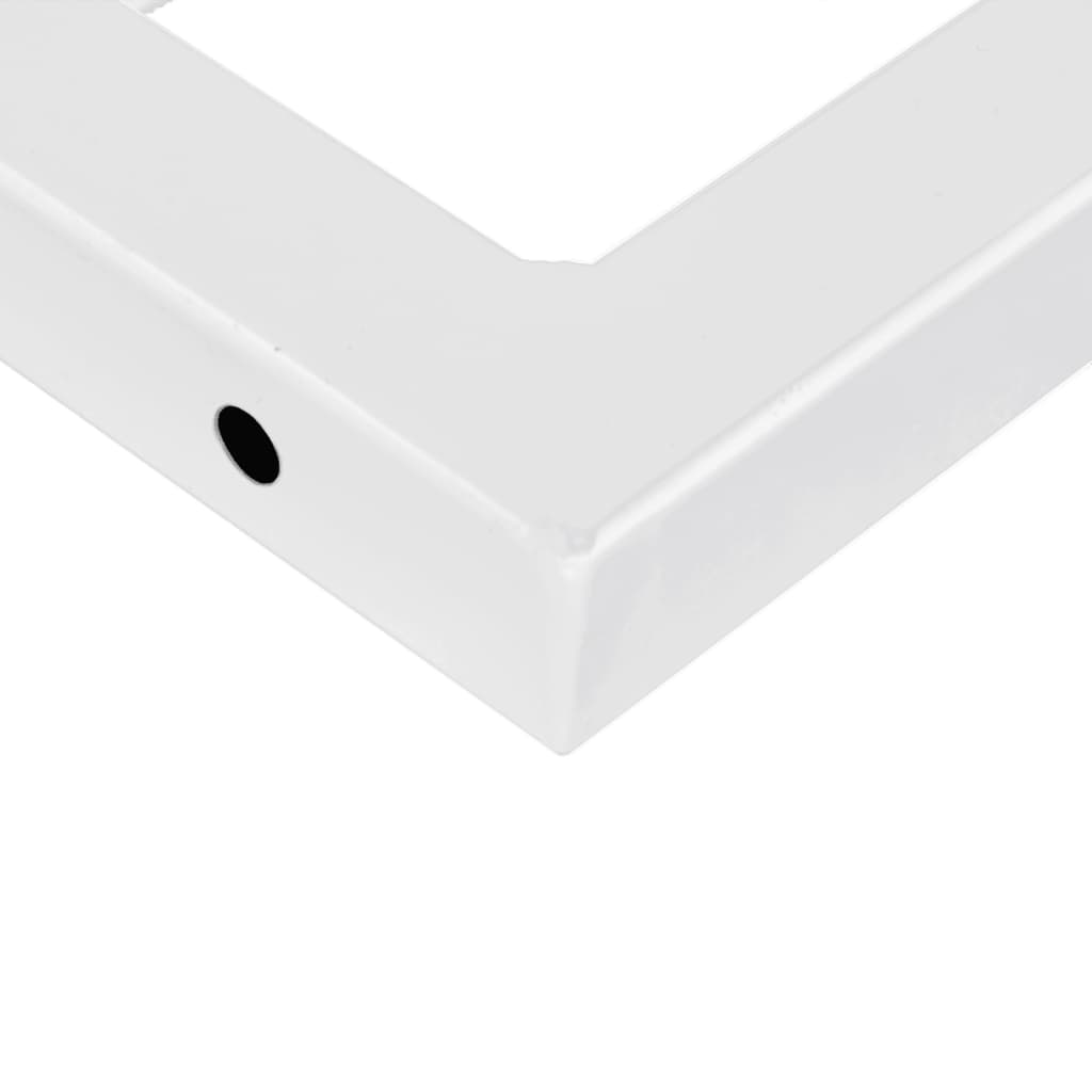 Supports d'étagères pour lavabo 2 pcs blanc rectangulaire acier