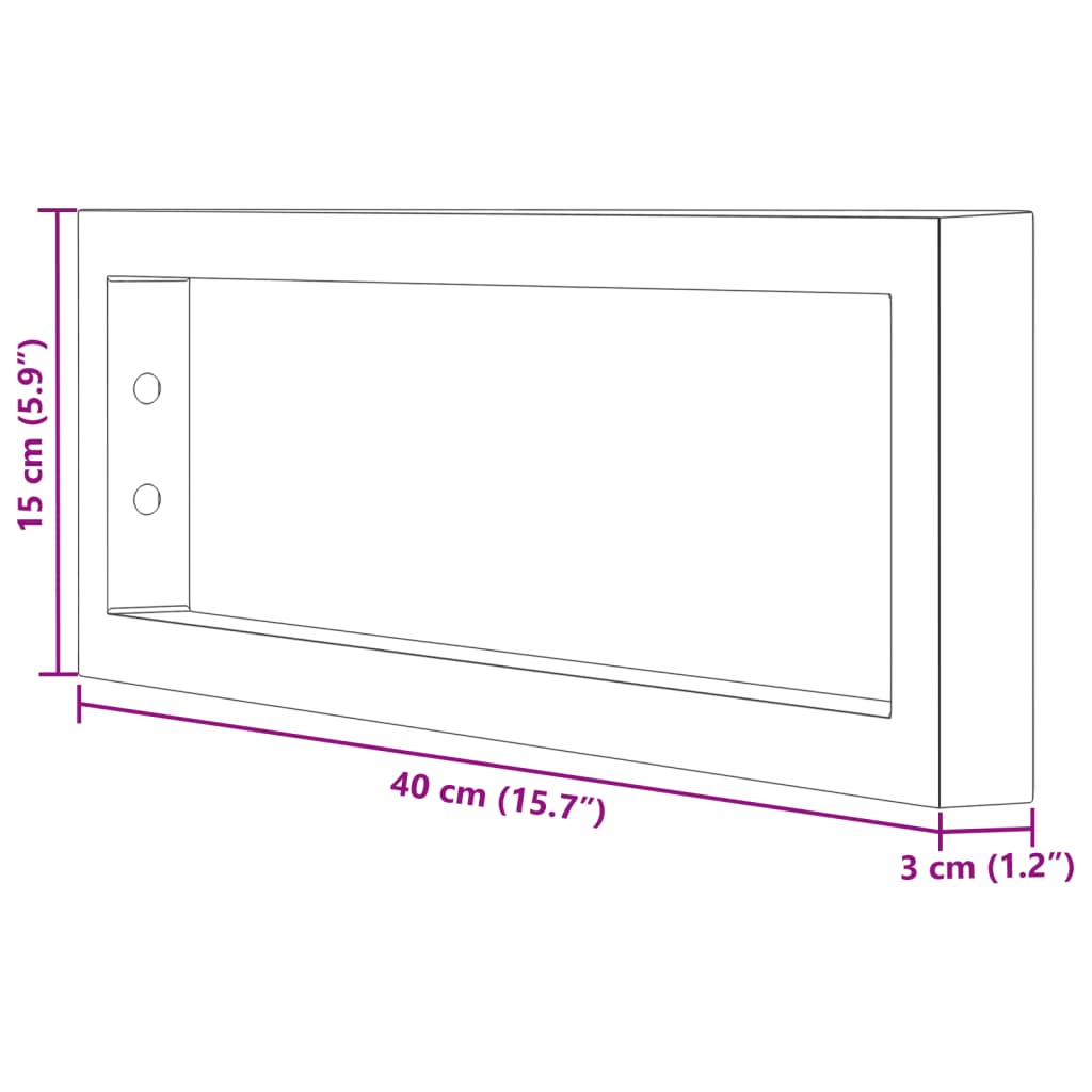 Supports d'étagères pour lavabo 2 pcs blanc rectangulaire acier