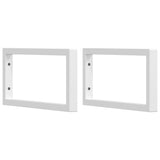 Supports d'étagères pour lavabo 2 pcs blanc rectangulaire acier