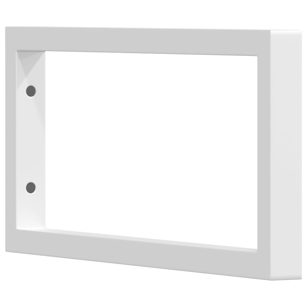 Supports d'étagères pour lavabo 2 pcs blanc rectangulaire acier