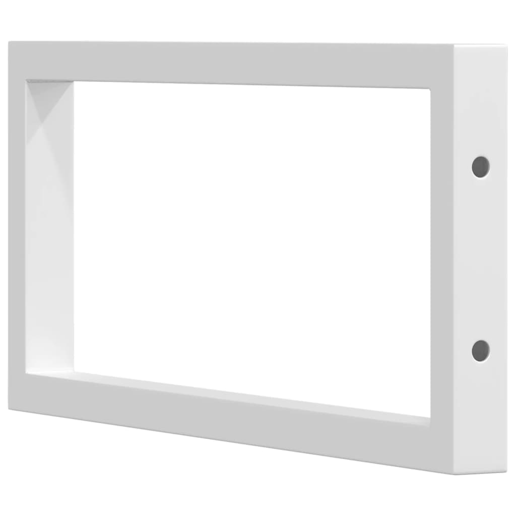 Supports d'étagères pour lavabo 2 pcs blanc rectangulaire acier