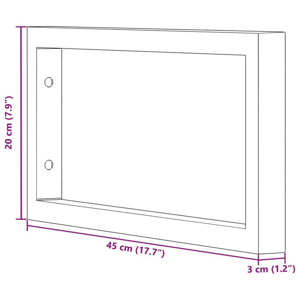 Supports d'étagères pour lavabo 2 pcs blanc rectangulaire acier