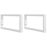 Supports d'étagères pour lavabo 2 pcs blanc rectangulaire acier